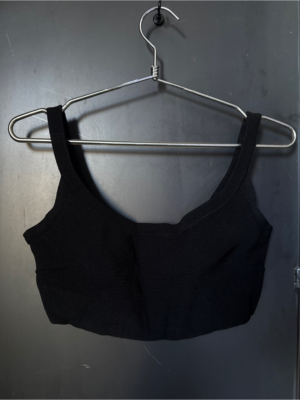 Babaton Black knit bra top / cropped tank